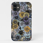 Grijsblauw bloempatroon Case-Mate iPhone case (Achterkant)
