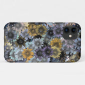Grijsblauw bloempatroon Case-Mate iPhone case (Achterkant (horizontaal))