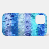 grijsblauw floraalpatroon Case-Mate iPhone case (Achterkant (horizontaal))