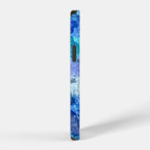 grijsblauw floraalpatroon iPhone hoesje (Rechterkant)