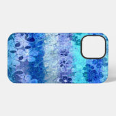 grijsblauw floraalpatroon iPhone hoesje (Achterkant horizontaal)