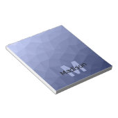 Grijsblauw geometrisch mesh patroon Monogram Notitieblok (Schuin)