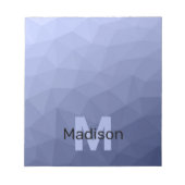 Grijsblauw geometrisch mesh patroon Monogram Notitieblok (Voorkant)
