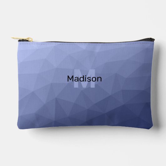 Grijsblauw geometrisch meshpatroon Monogram Etui (Voorkant)