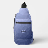 Grijsblauw geometrisch meshpatroon Monogram Sling Bag (Voorkant)