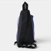 Grijsblauw geometrisch meshpatroon Monogram Sling Bag (Achterkant)