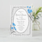 Grijsblauw grillig handgeschilderd Vrijgezellenfee Kaart (Staand voorkant)