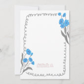 Grijsblauw grillig handgeschilderd Vrijgezellenfee Kaart (Achterkant)