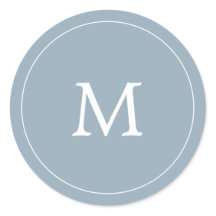 Grijsblauw minimalistisch eenvoudig monogram bruil