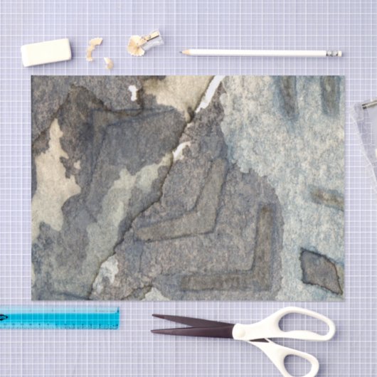 grijsblauwe achtergrond waterverf 2 tissuepapier (Craft)