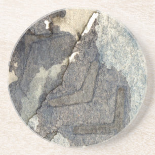 grijsblauwe achtergrond waterverf 2 zandsteen onderzetter