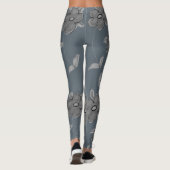 Grijsblauwe bloemige Leggings (Achterkant)