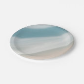Grijsblauwe en beige gradiënt. papieren bordje (Gekanteld)
