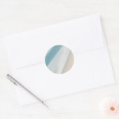 Grijsblauwe en beige gradiënt. ronde sticker (Envelop)