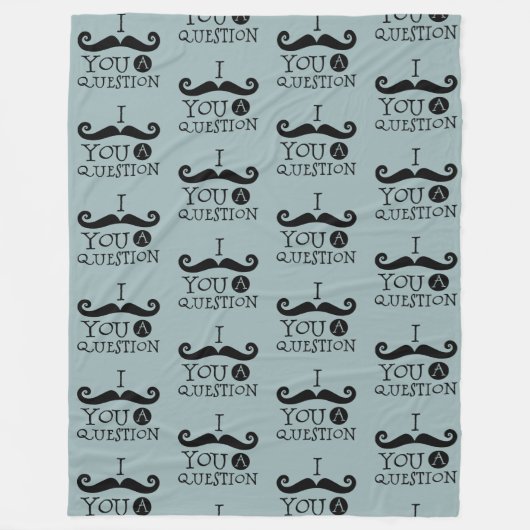 Grijsblauwe snor U een vraag Vaderdag Fleece Deken (Voorkant)