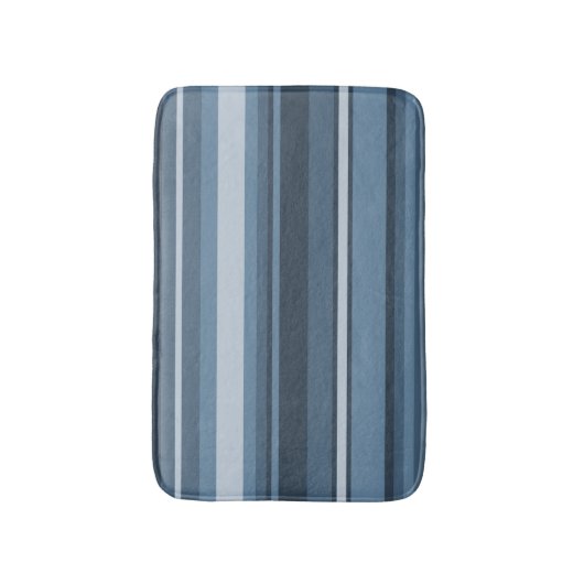 Grijsblauwe strepen badmat (Voorkant Verticaal)