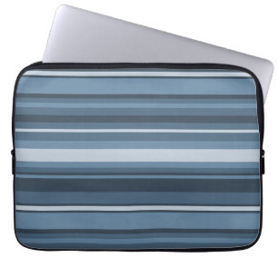 Grijsblauwe strepen laptop sleeve