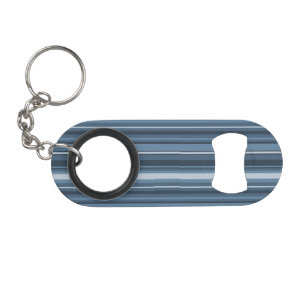Grijsblauwe strepen sleutelhanger flessenopener