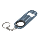 Grijsblauwe strepen sleutelhanger flessenopener (Voorkant Gekanteld)