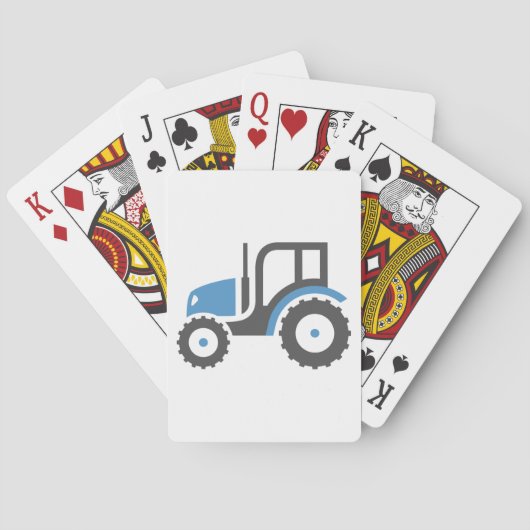 Grijsblauwe Tractor Pokerkaarten (Achterkant)