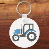 Grijsblauwe Tractor Sleutelhanger (Voorkant)