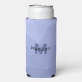 Grijsblauwe verloop geometrisch mesh patroon Monog Seltzer Blikjeskoeler (Seltzer Voorkant)