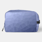 Grijsblauwe verloop geometrisch mesh patroon toilettasje (Achterkant)