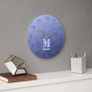 Grijsblauwe verloop geometrisch meshpatroon Monogr Grote Klok