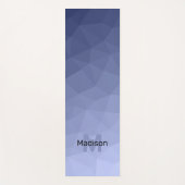 Grijsblauwe verloop geometrisch meshpatroon Monogr Yogamat (Voorkant)