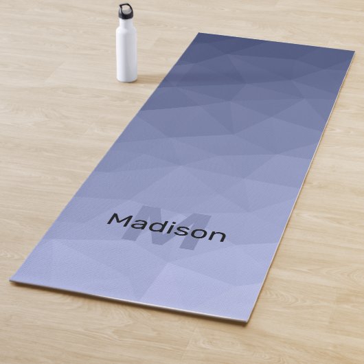 Grijsblauwe verloop geometrisch meshpatroon Monogr Yogamat (In situ)