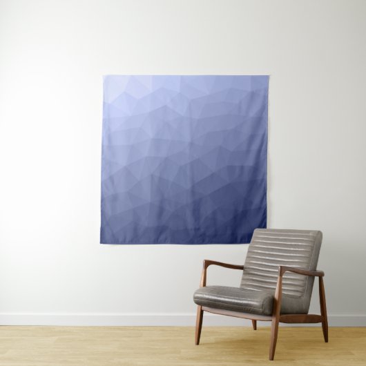 Grijsblauwe verloop geometrisch meshpatroon wandkleed (In situ)