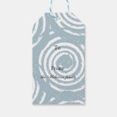 Grijsblauwe witte cirkels cadeaulabel (Voorkant)
