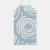 Grijsblauwe witte cirkels cadeaulabel (Achterkant)