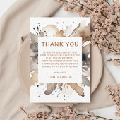 Grijsbruine Waterverf herfstbruiloft Bedankkaart