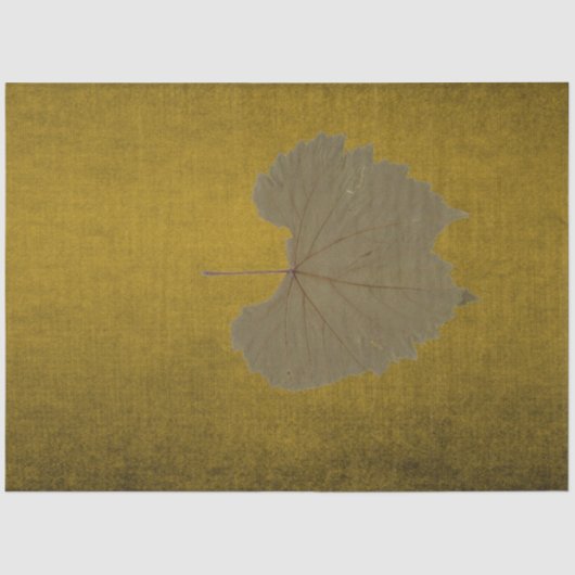 Grijsdroog blad op noodlijdende mosterd tissuepapier (Voorkant)