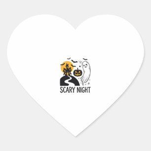 Grijselende Nacht Halloween Spokenhuis Spook Ontwe Hart Sticker