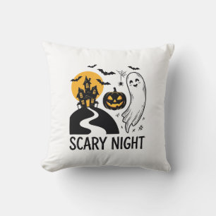 Grijselende Nacht Halloween Spokenhuis Spook Ontwe Kussen