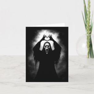 Grijselijk Gezicht Horror Enge Geest Hart Handen H Kaart