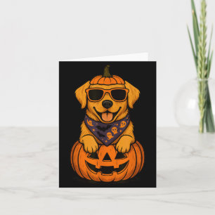 Grijsgele Labrado Retriever Pompoen Halloween Kaart