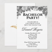 Grijsgetinte Rozen en Glitter Verlovingsfeestje vo Kaart (Voorkant / Achterkant)