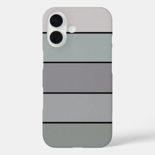 Grijsgroen met zwarte strepen op Waterverf papier iPhone 16 Hoesje