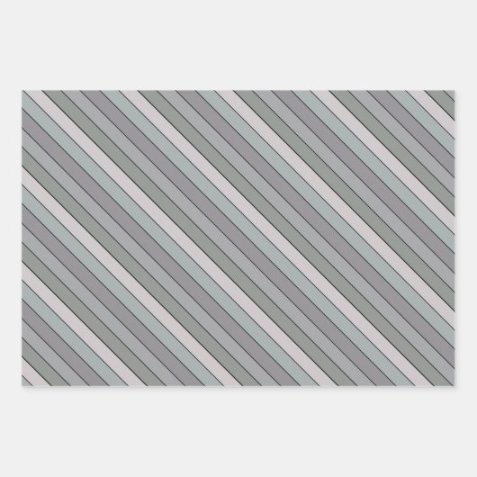 Grijsgroen met zwarte strepen op Waterverf papier Inpakpapier Vel (Voorkant 3)