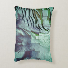 Grijsgroen mozaïek met zacht gesculpte satin accent kussen