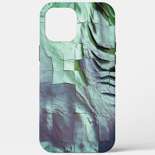 Grijsgroen mozaïek met zacht gesculpte satin Case-Mate iPhone case (Achterkant)