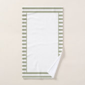 Grijsgroene en witte streep bad handdoek (Handdoek)