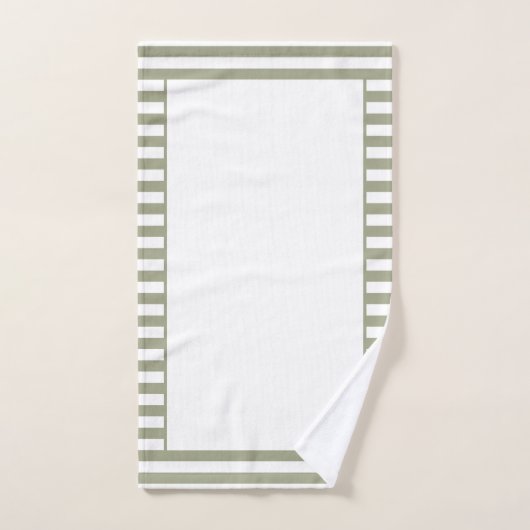 Grijsgroene en witte streep bad handdoek (Handdoek)