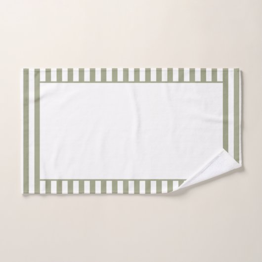 Grijsgroene en witte streep bad handdoek (Handdoek)