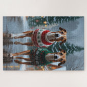 Grijsherdershonden Kerst Sneeuw Vakantie Legpuzzel (Horizontaal)