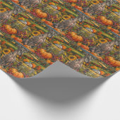 Grijshond Hond Herfst Oogstdankdag Cadeaupapier (Hoek)