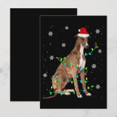 grijshond kerst licht schattige kerstman grijshond kaart (Voorkant / Achterkant)